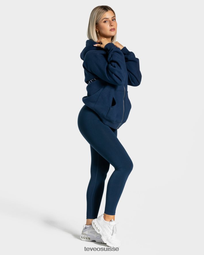 vêtements femmes TEVEO 40204P21 veste oversize tendance bleu foncé