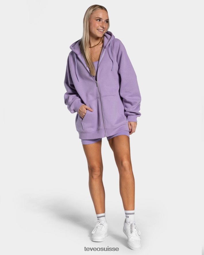 vêtements femmes TEVEO 40204P22 veste oversize tendance lilas