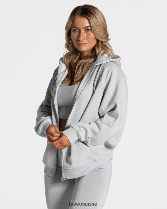 vêtements femmes TEVEO 40204P24 veste oversize tendance gris clair