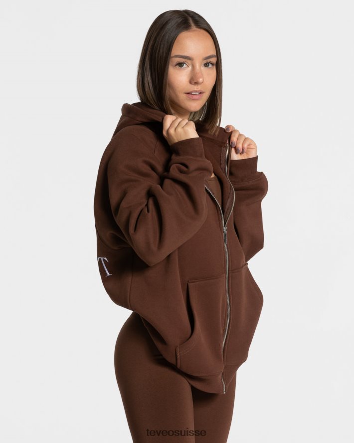 vêtements femmes TEVEO 40204P25 veste oversize tendance café
