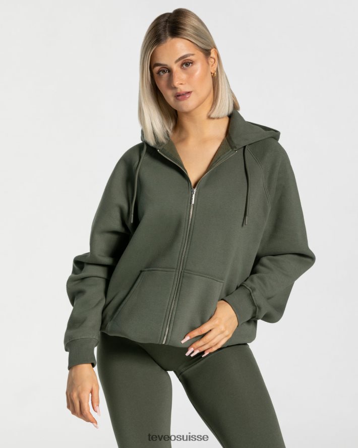 vêtements femmes TEVEO 40204P26 veste oversize tendance kaki
