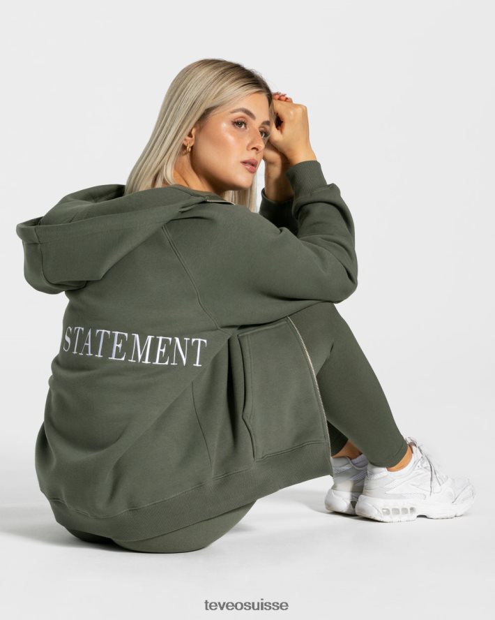 vêtements femmes TEVEO 40204P26 veste oversize tendance kaki