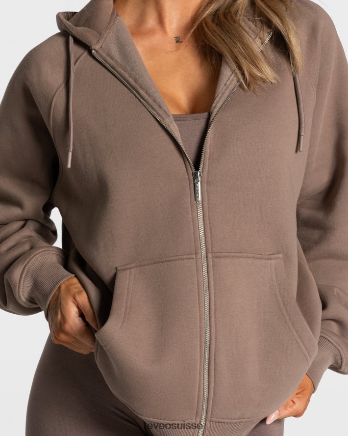 vêtements femmes TEVEO 40204P27 veste oversize tendance moka