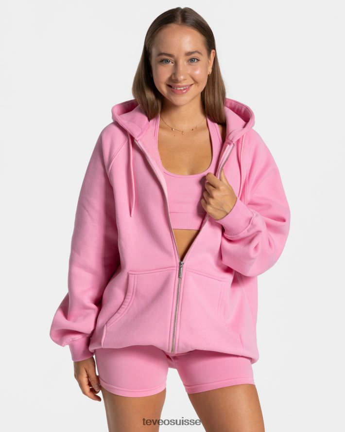 vêtements femmes TEVEO 40204P29 veste oversize tendance rose