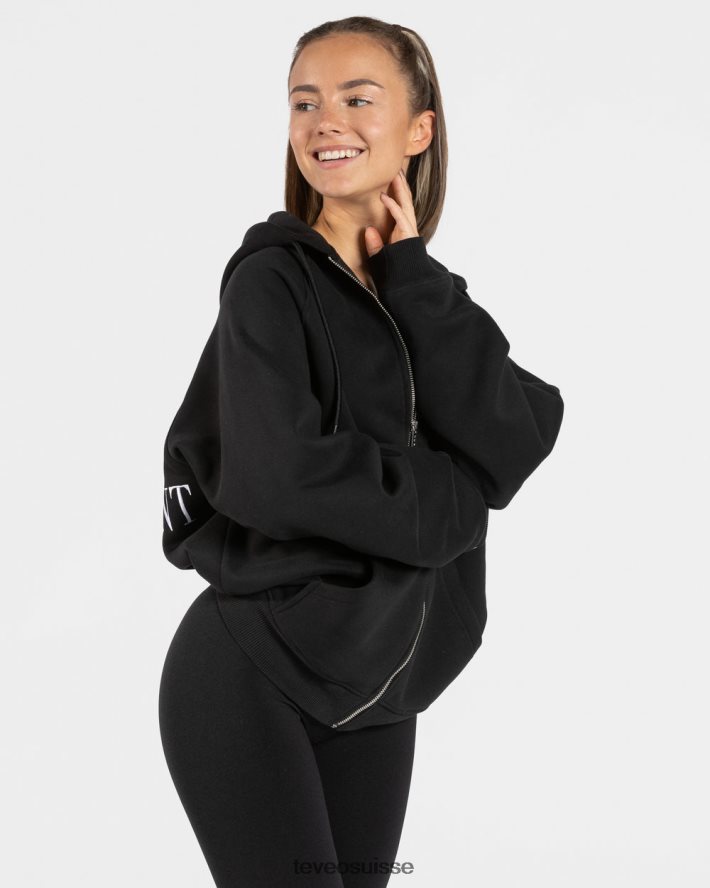 vêtements femmes TEVEO 40204P31 veste oversize tendance noir