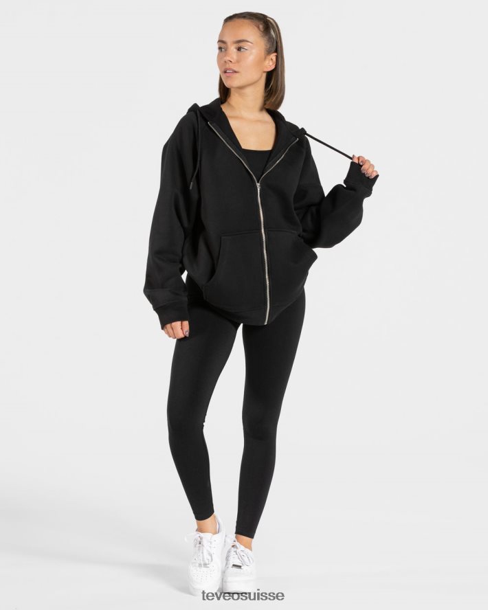 vêtements femmes TEVEO 40204P31 veste oversize tendance noir