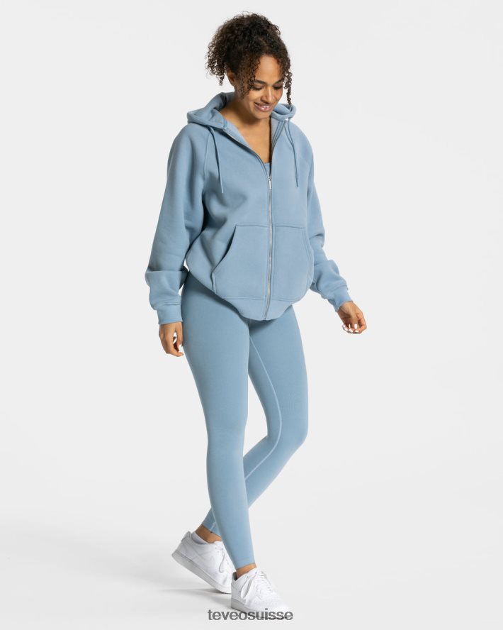 vêtements femmes TEVEO 40204P32 veste oversize tendance bleu acier