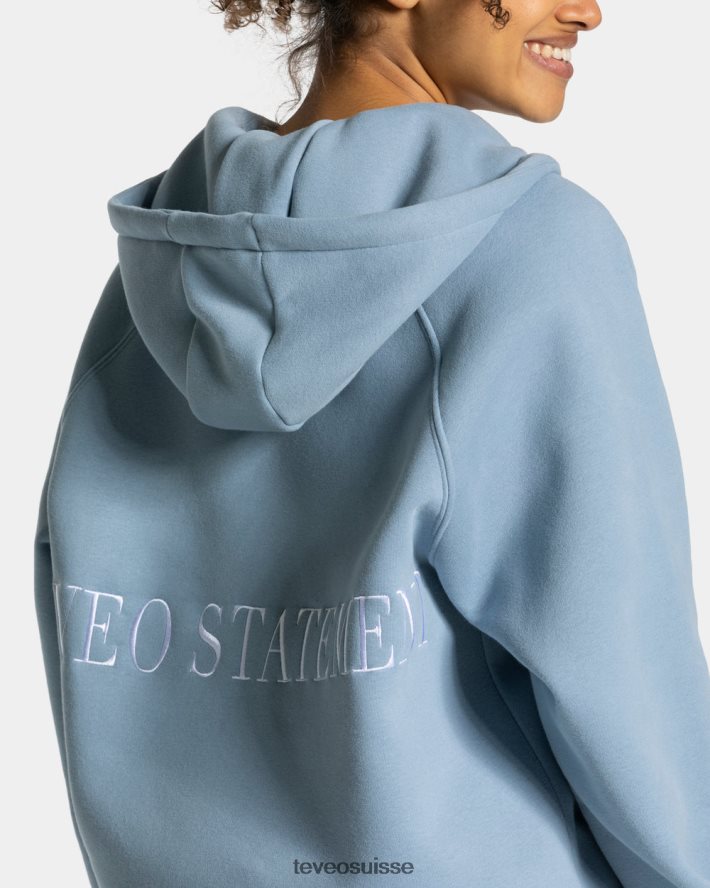 vêtements femmes TEVEO 40204P32 veste oversize tendance bleu acier