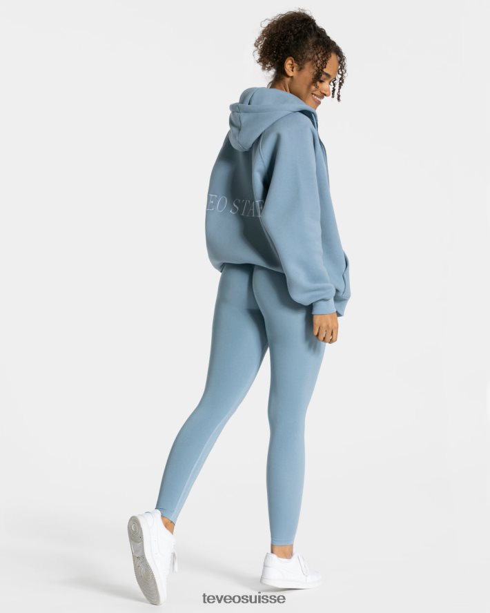 vêtements femmes TEVEO 40204P32 veste oversize tendance bleu acier