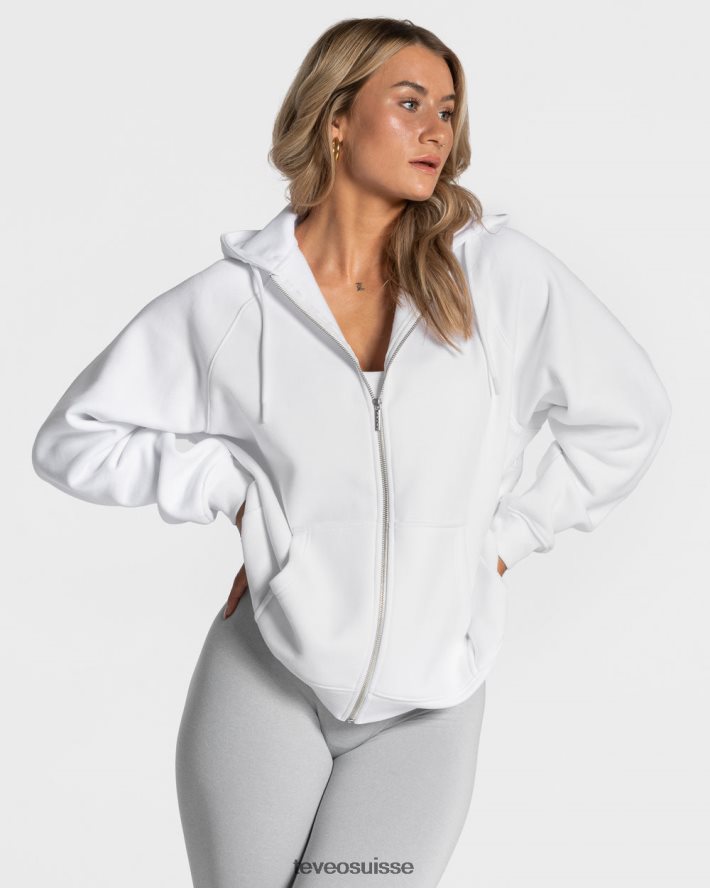 vêtements femmes TEVEO 40204P33 veste oversize tendance blanc