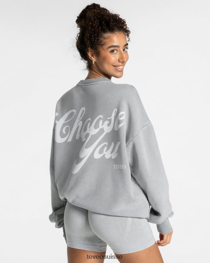 vêtements femmes TEVEO 40204P3 pull oversize acide gris clair