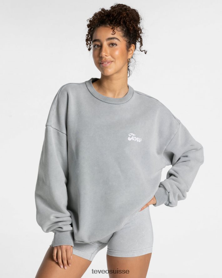 vêtements femmes TEVEO 40204P3 pull oversize acide gris clair