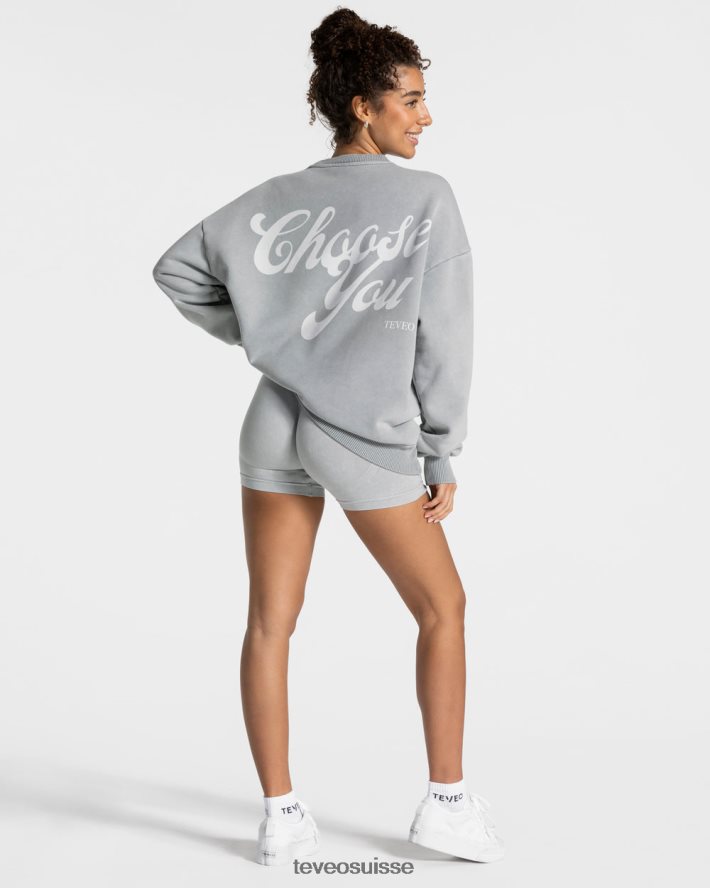 vêtements femmes TEVEO 40204P3 pull oversize acide gris clair