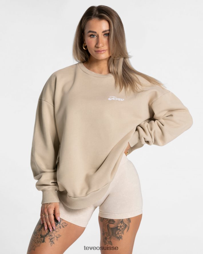 vêtements femmes TEVEO 40204P4 pull oversize acide sable