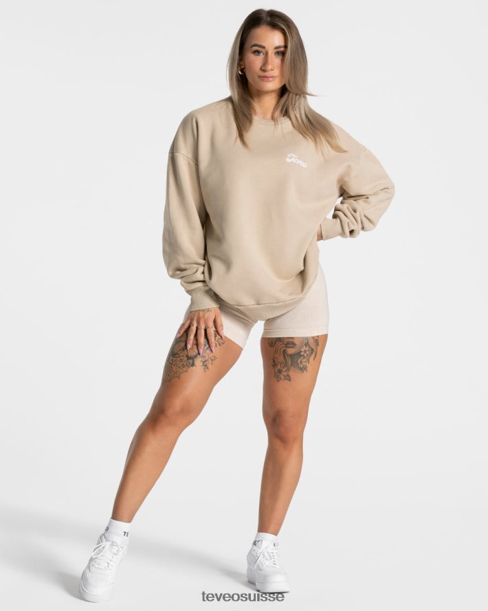 vêtements femmes TEVEO 40204P4 pull oversize acide sable