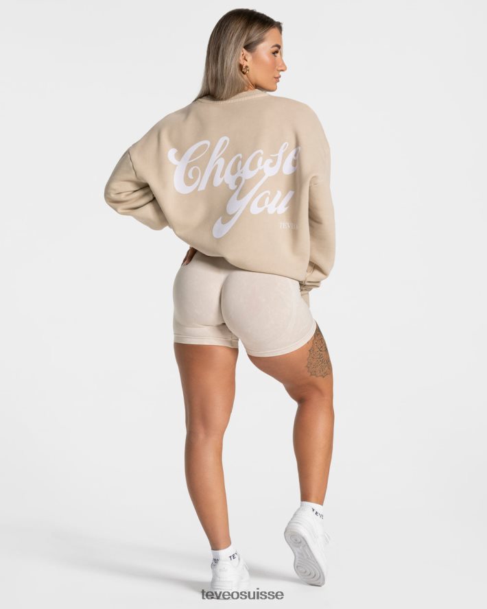 vêtements femmes TEVEO 40204P4 pull oversize acide sable