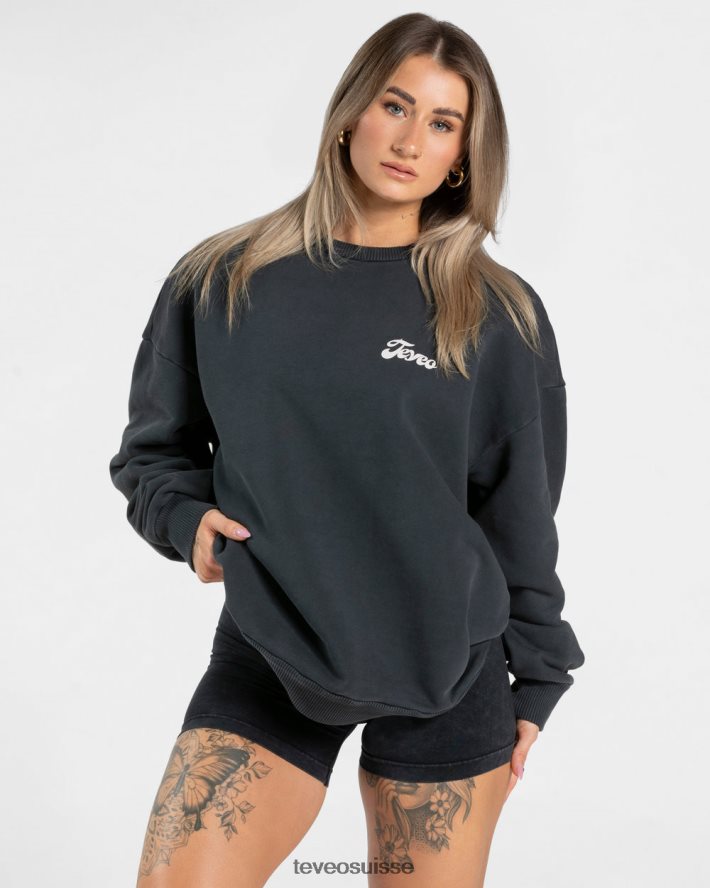 vêtements femmes TEVEO 40204P5 pull oversize acide noir