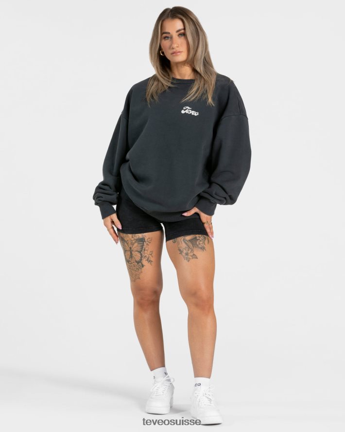 vêtements femmes TEVEO 40204P5 pull oversize acide noir