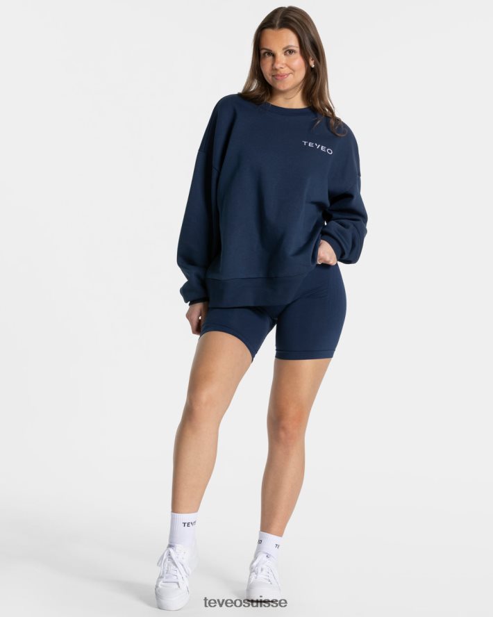 vêtements femmes TEVEO 40204P6 pull oversize emblématique bleu foncé