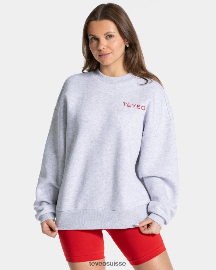 vêtements femmes TEVEO 40204P7 pull oversize emblématique gris clair