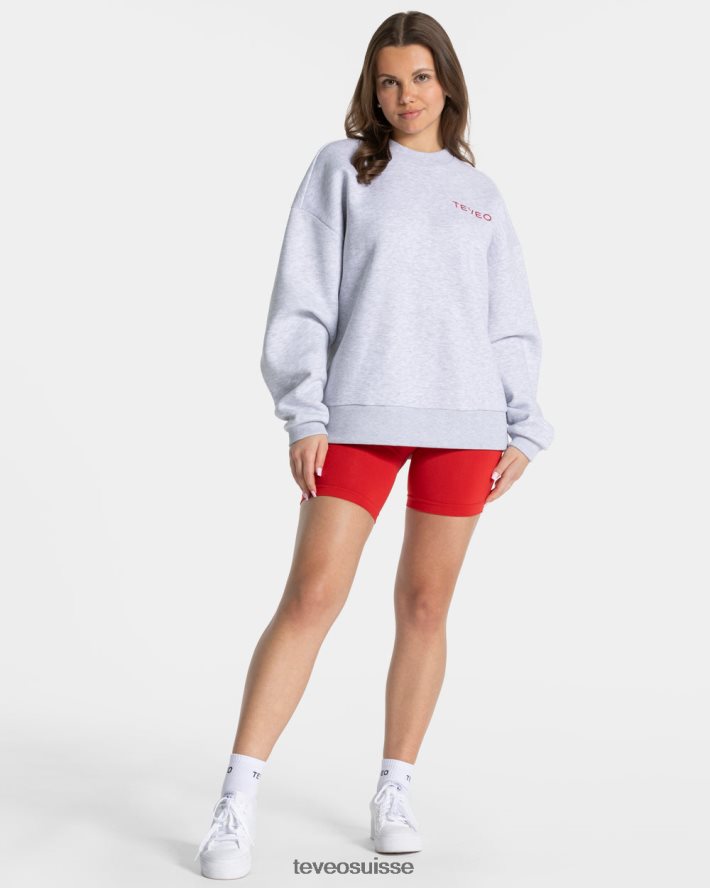 vêtements femmes TEVEO 40204P7 pull oversize emblématique gris clair