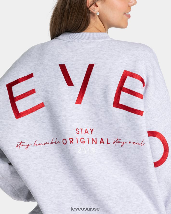vêtements femmes TEVEO 40204P7 pull oversize emblématique gris clair
