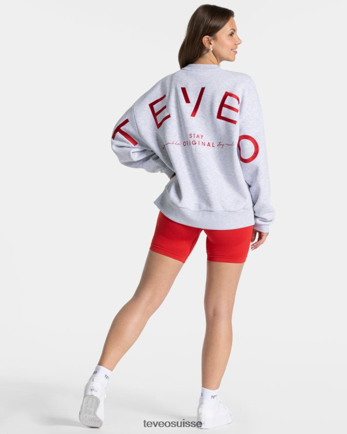 vêtements femmes TEVEO 40204P7 pull oversize emblématique gris clair