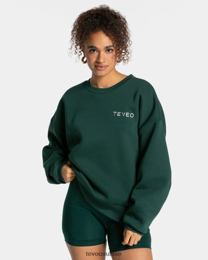vêtements femmes TEVEO 40204P8 pull oversize emblématique vert foncé