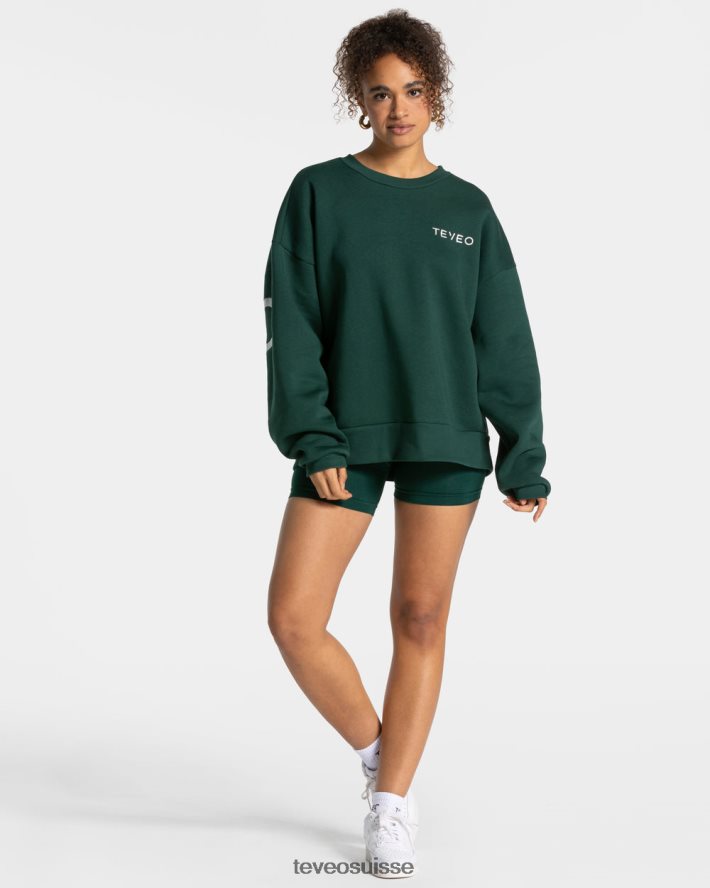vêtements femmes TEVEO 40204P8 pull oversize emblématique vert foncé