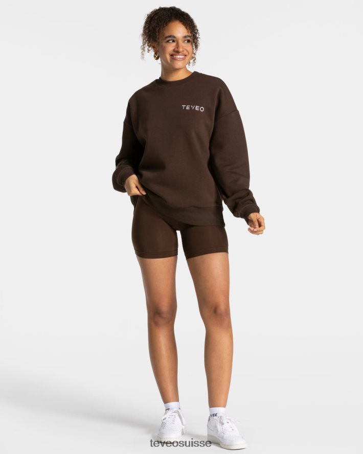 vêtements femmes TEVEO 40204P9 pull oversize emblématique marron foncé
