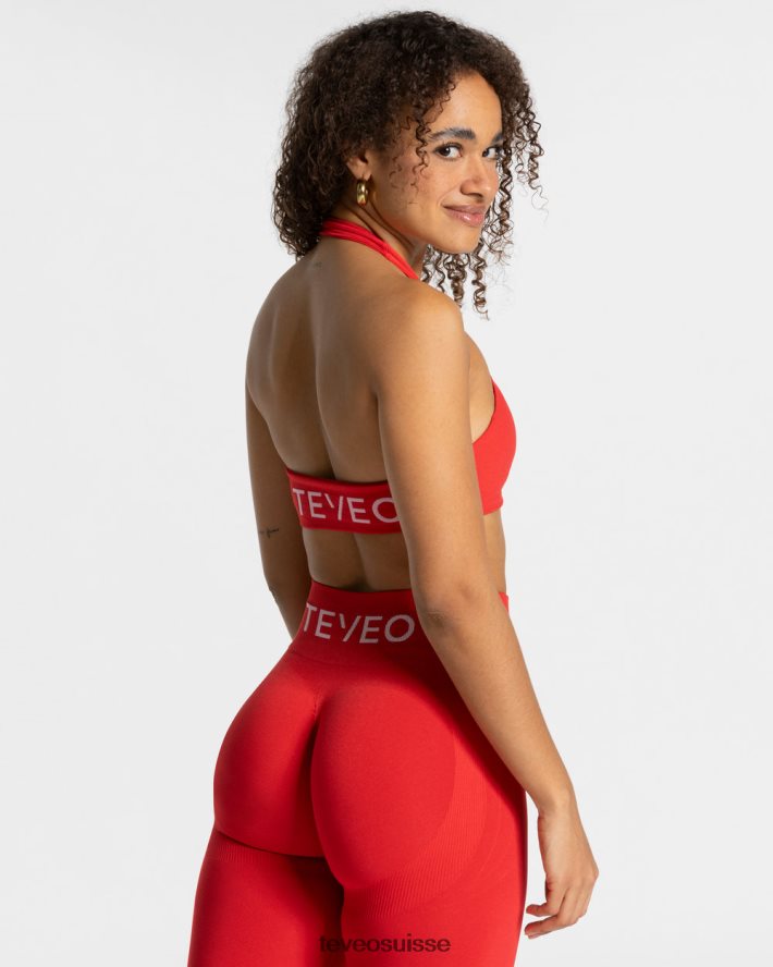 vêtements femmes TEVEO 40204P293 signature torsadée bh rouge
