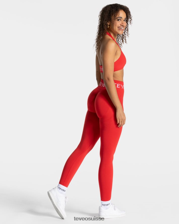 vêtements femmes TEVEO 40204P293 signature torsadée bh rouge
