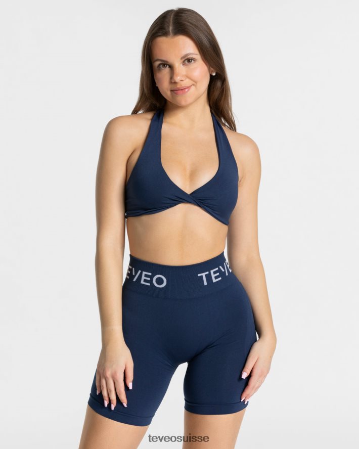 vêtements femmes TEVEO 40204P294 signature torsadée bh bleu foncé