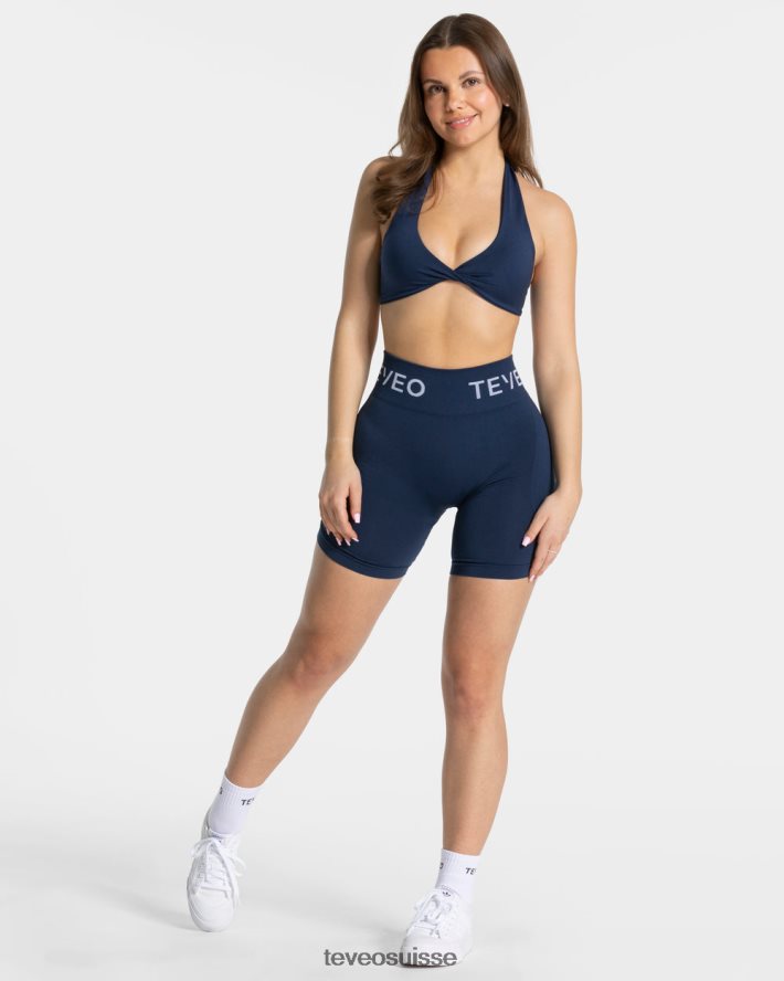 vêtements femmes TEVEO 40204P294 signature torsadée bh bleu foncé