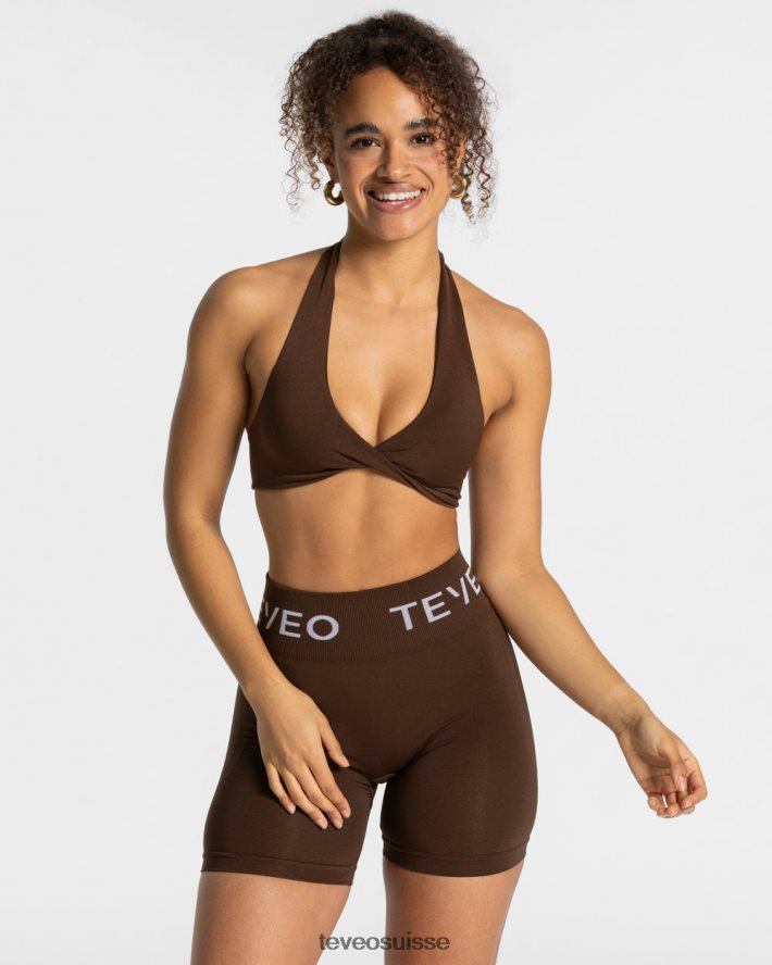 vêtements femmes TEVEO 40204P298 signature torsadée bh marron foncé