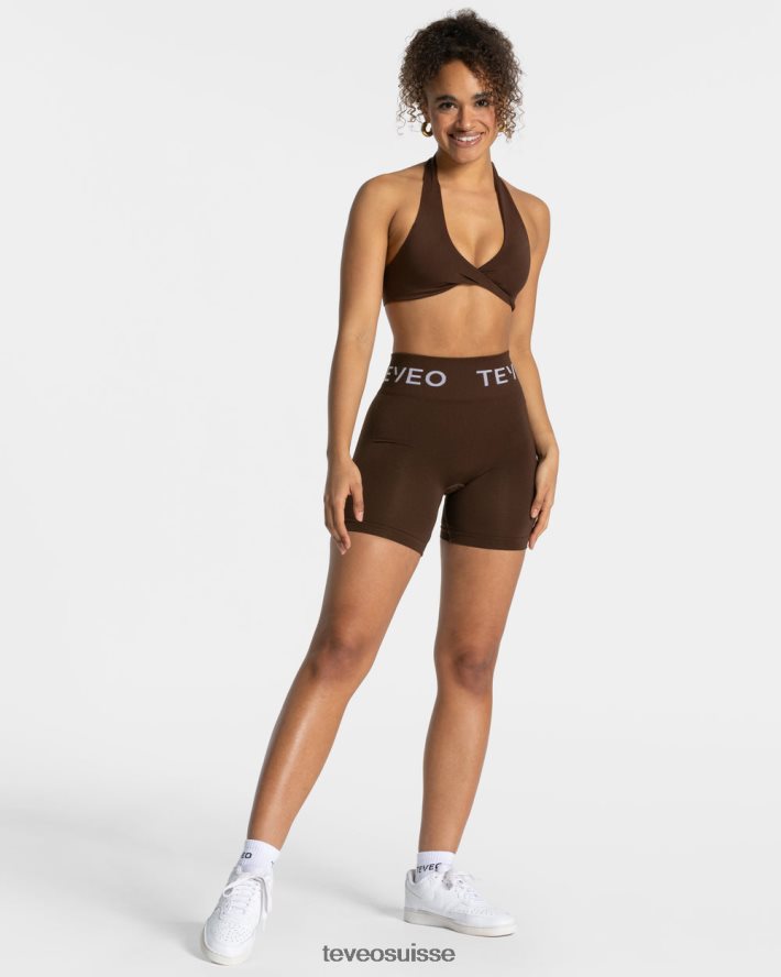 vêtements femmes TEVEO 40204P298 signature torsadée bh marron foncé