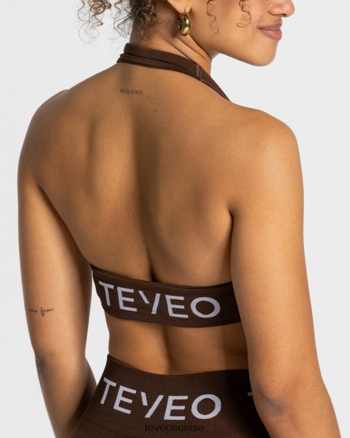 vêtements femmes TEVEO 40204P298 signature torsadée bh marron foncé