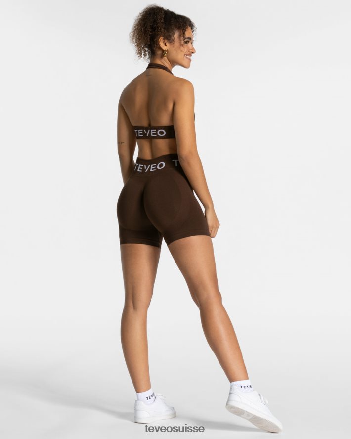 vêtements femmes TEVEO 40204P298 signature torsadée bh marron foncé