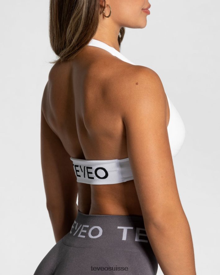 vêtements femmes TEVEO 40204P302 signature torsadée bh blanc