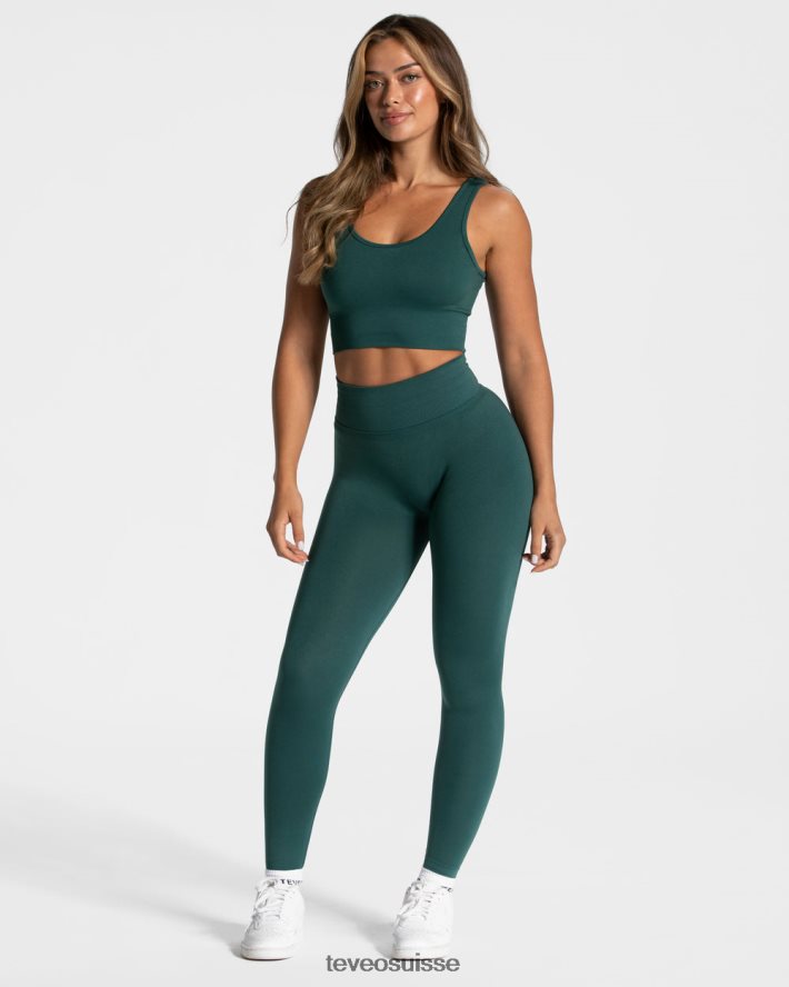 vêtements femmes TEVEO 40204P309 sensation bh vert foncé