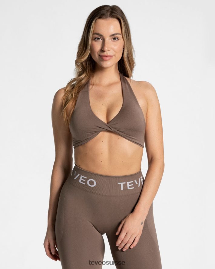 vêtements femmes TEVEO 40204P314 signature torsadée bh moka
