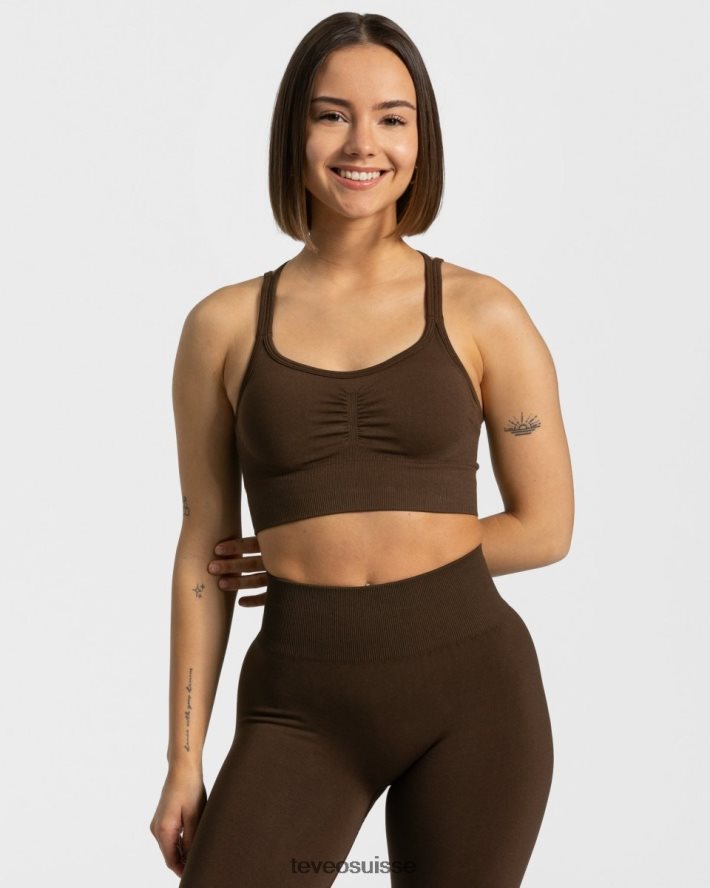 vêtements femmes TEVEO 40204P331 scrunch intemporel bh marron foncé