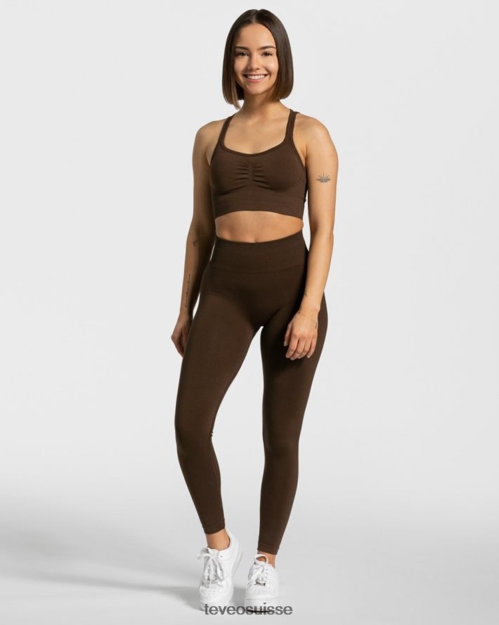 vêtements femmes TEVEO 40204P331 scrunch intemporel bh marron foncé