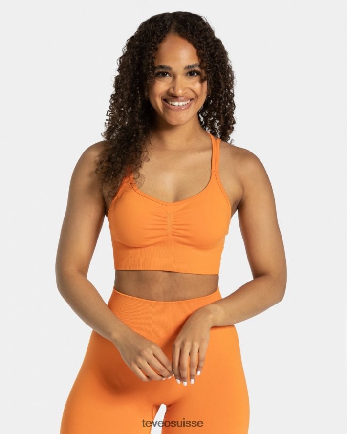 vêtements femmes TEVEO 40204P339 scrunch intemporel bh orange