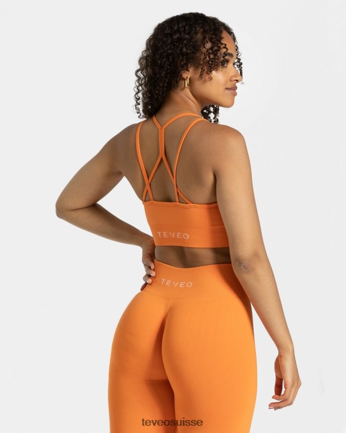 vêtements femmes TEVEO 40204P339 scrunch intemporel bh orange