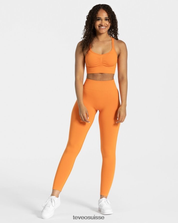 vêtements femmes TEVEO 40204P339 scrunch intemporel bh orange