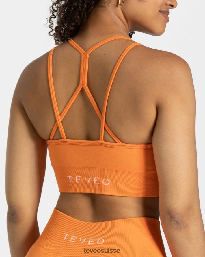 vêtements femmes TEVEO 40204P339 scrunch intemporel bh orange