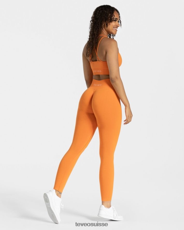 vêtements femmes TEVEO 40204P339 scrunch intemporel bh orange