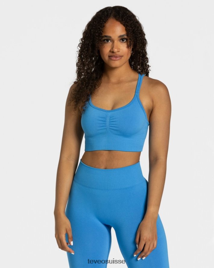 vêtements femmes TEVEO 40204P343 scrunch intemporel bh bleu d'été