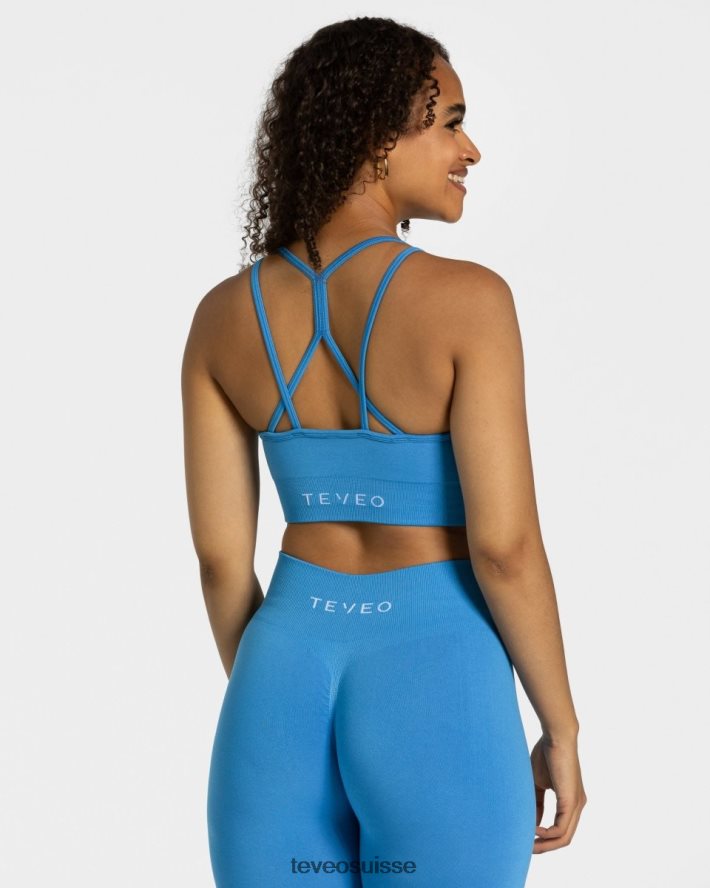 vêtements femmes TEVEO 40204P343 scrunch intemporel bh bleu d'été